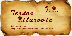 Teodor Milurović vizit kartica